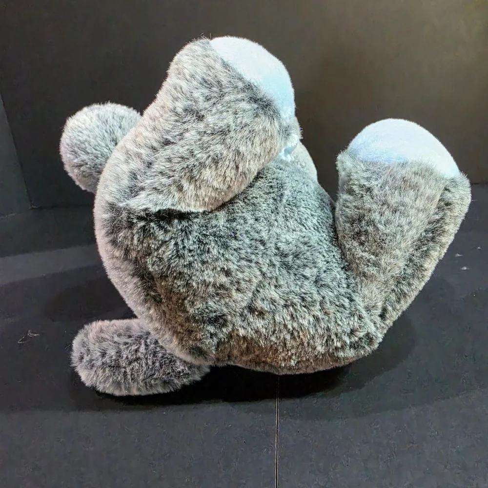 PetSmart Charities Lucky the Cat Grey & Blue Bow Squeaky Plush Dog Toy 11